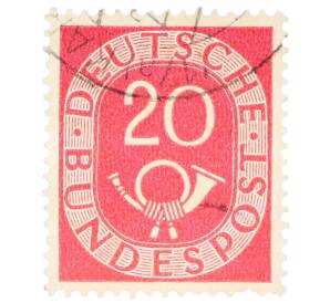 Почтовая марка 20 пфеннигов 1951 года Западная Германия (ФРГ) — Фото №1