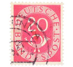 Почтовая марка 20 пфеннигов 1951 года Западная Германия (ФРГ)