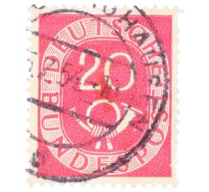 Почтовая марка 20 пфеннигов 1951 года Западная Германия (ФРГ) — Фото №1