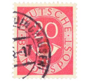 Почтовая марка 20 пфеннигов 1951 года Западная Германия (ФРГ) — Фото №1