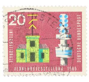 Почтовая марка 20 пфеннигов 1965 года Западная Германия (ФРГ) «Международная транспортная выставка в Мюнхене» — Фото №1