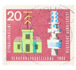 Почтовая марка 20 пфеннигов 1965 года Западная Германия (ФРГ) «Международная транспортная выставка в Мюнхене» — Фото №1