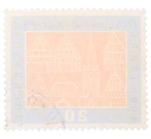 Почтовая марка 20 пфеннигов 1959 года Западная Германия (ФРГ) «Тысячелетие города Букстехуде» — Фото №2
