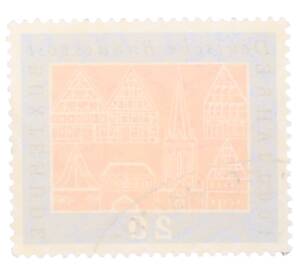 Почтовая марка 20 пфеннигов 1959 года Западная Германия (ФРГ) «Тысячелетие города Букстехуде»