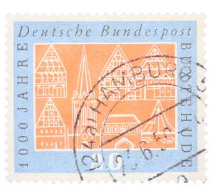 Почтовая марка 20 пфеннигов 1959 года Западная Германия (ФРГ) «Тысячелетие города Букстехуде»