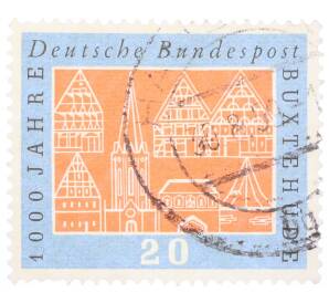 Почтовая марка 20 пфеннигов 1959 года Западная Германия (ФРГ) «Тысячелетие города Букстехуде»