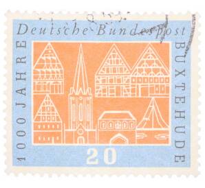Почтовая марка 20 пфеннигов 1959 года Западная Германия (ФРГ) «Тысячелетие города Букстехуде»