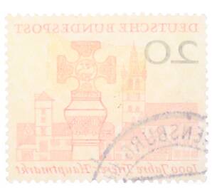 Почтовая марка 20 пфеннигов 1958 года Западная Германия (ФРГ) «Тысячелетие главному рынку Трира» — Фото №2