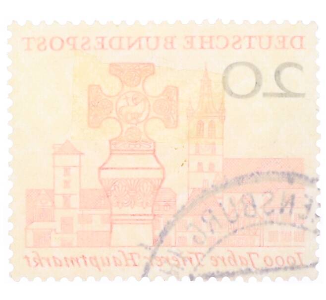 Почтовая марка 20 пфеннигов 1958 года Западная Германия (ФРГ) «Тысячелетие главному рынку Трира» (Артикул: T11-35721) — Фото №2