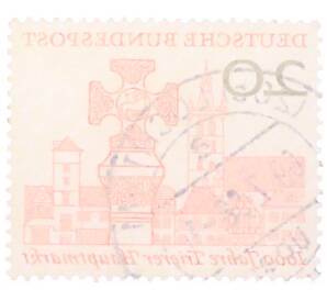 Почтовая марка 20 пфеннигов 1958 года Западная Германия (ФРГ) «Тысячелетие главному рынку Трира» — Фото №2