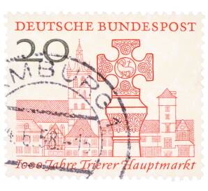 Почтовая марка 20 пфеннигов 1958 года Западная Германия (ФРГ) «Тысячелетие главному рынку Трира» — Фото №1