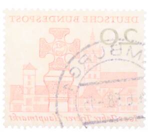 Почтовая марка 20 пфеннигов 1958 года Западная Германия (ФРГ) «Тысячелетие главному рынку Трира» — Фото №2