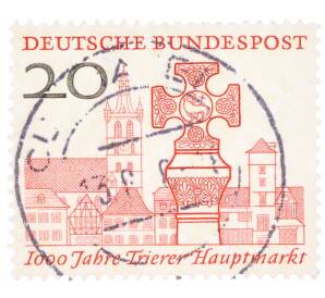 Почтовая марка 20 пфеннигов 1958 года Западная Германия (ФРГ) «Тысячелетие главному рынку Трира» — Фото №1