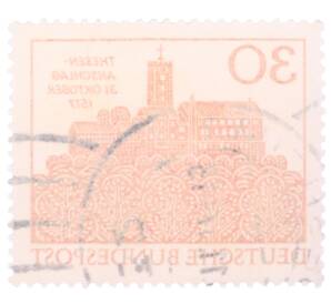 Почтовая марка 30 пфеннигов 1967 года Западная Германия (ФРГ) «Замок Вартбург в Айзенахе» — Фото №2