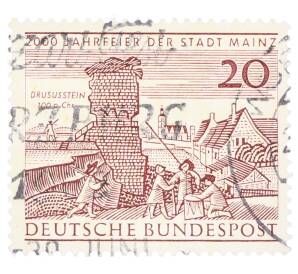 Почтовая марка 20 пфеннигов 1962 года Западная Германия (ФРГ) «2000-летие города Майнца» — Фото №1