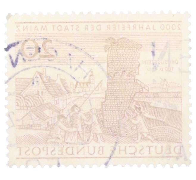 Почтовая марка 20 пфеннигов 1962 года Западная Германия (ФРГ) «2000-летие города Майнца» (Артикул: T11-35730) — Фото №2