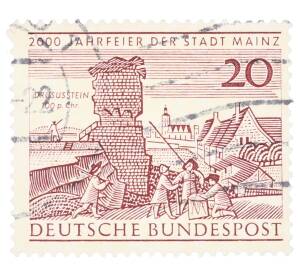 Почтовая марка 20 пфеннигов 1962 года Западная Германия (ФРГ) «2000-летие города Майнца» — Фото №1