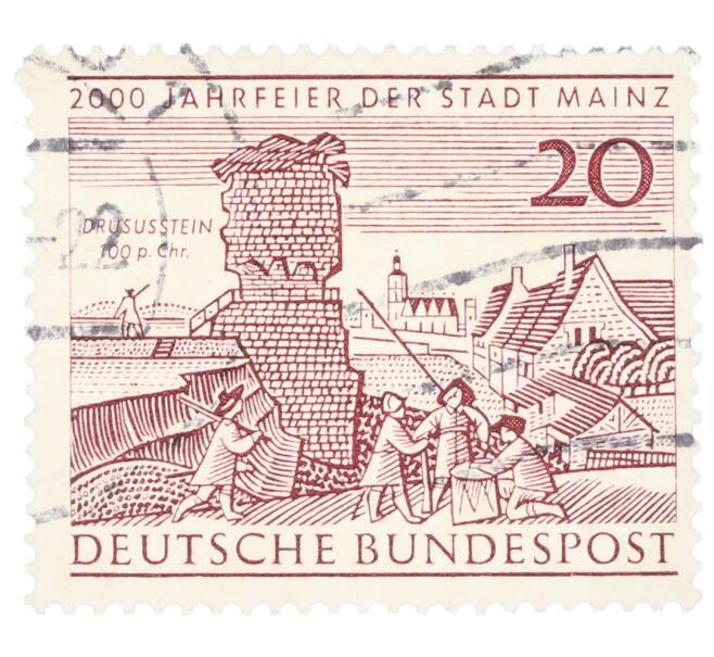 Почтовая марка 20 пфеннигов 1962 года Западная Германия (ФРГ) «2000-летие города Майнца» (Артикул: T11-35731) — Фото №1