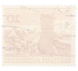 Почтовая марка 20 пфеннигов 1962 года Западная Германия (ФРГ) «2000-летие города Майнца» — Фото №2