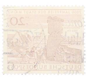 Почтовая марка 20 пфеннигов 1962 года Западная Германия (ФРГ) «2000-летие города Майнца» — Фото №2