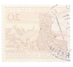 Почтовая марка 20 пфеннигов 1962 года Западная Германия (ФРГ) «2000-летие города Майнца» — Фото №2