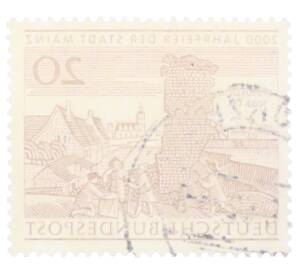 Почтовая марка 20 пфеннигов 1962 года Западная Германия (ФРГ) «2000-летие города Майнца» — Фото №2