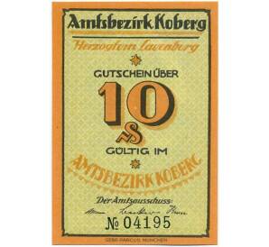 10 пфеннигов 1921 года Германия — Коберг (Нотгельд) — Фото №1