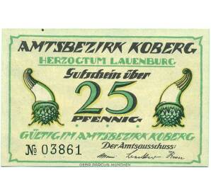 25 пфеннигов 1921 года Германия — Коберг (Нотгельд) — Фото №1