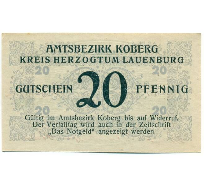 Банкнота 20 пфеннигов 1921 года Германия — Коберг (Нотгельд) (Артикул: K10-12310) — Фото №2
