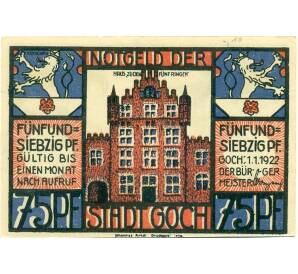 75 пфеннигов 1922 года Германия — Гох (Нотгельд)