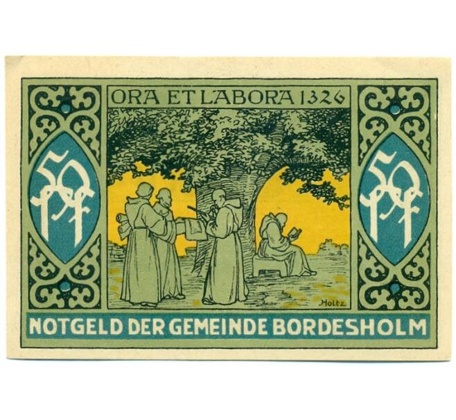 Банкнота 50 пфеннигов 1921 года Германия — Бордесхольм (Нотгельд) (Артикул: K10-12322) — Фото №1
