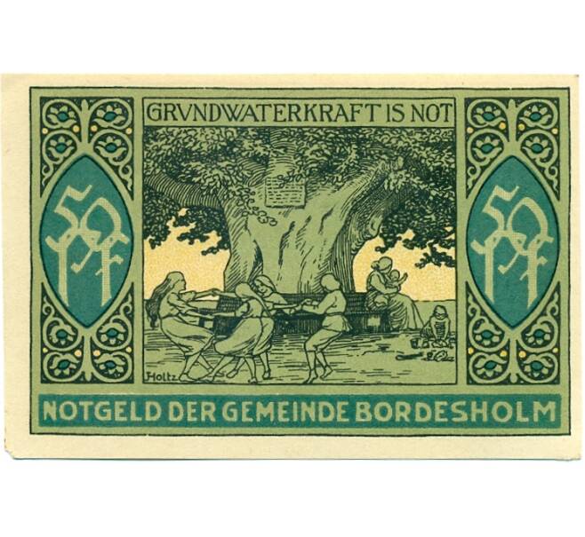 Банкнота 50 пфеннигов 1921 года Германия — Бордесхольм (Нотгельд) (Артикул: K10-12327) — Фото №1