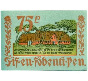75 пфеннигов 1922 года Германия — Борделум (Нотгельд)