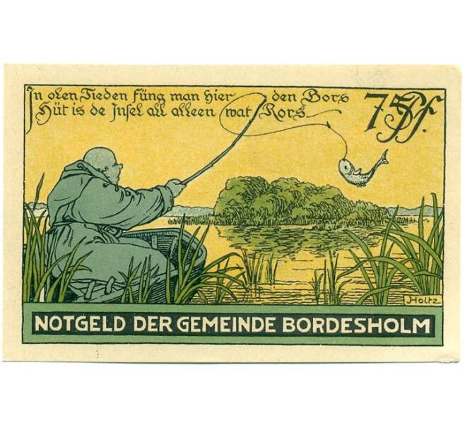 Банкнота 75 пфеннигов 1921 года Германия — Бордесхольм (Нотгельд) (Артикул: K10-12335) — Фото №2
