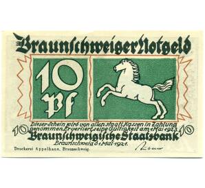 10 пфеннигов 1921 года Германия — Брауншвейг (Нотгельд)