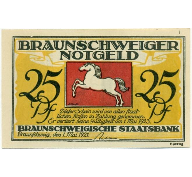Банкнота 25 пфеннигов 1921 года Германия — Брауншвейг (Нотгельд) (Артикул: K10-12338) — Фото №1