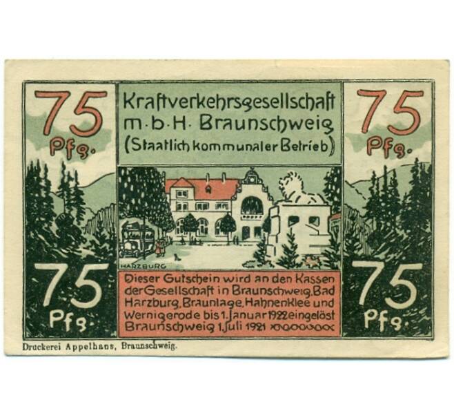 Банкнота 75 пфеннигов 1921 года Германия — Брауншвейг (Нотгельд) (Артикул: K10-12342) — Фото №2