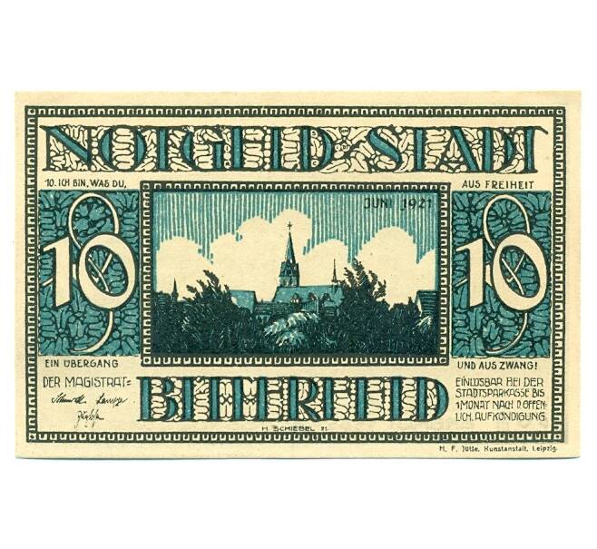 Банкнота 10 пфеннигов 1921 года Германия — Биттерфельд (Нотгельд) (Артикул: K10-12344) — Фото №1