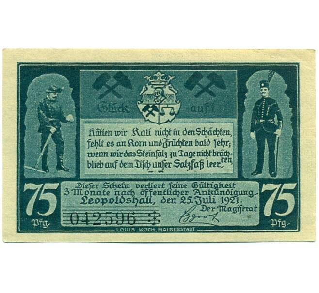 Банкнота 75 пфеннигов 1921 года Германия — Леопольдсхолл (Нотгельд) (Артикул: K10-12349) — Фото №2