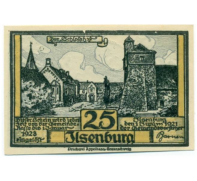 Банкнота 25 пфеннигов 1921 года Германия — Ильзенбург (Нотгельд) (Артикул: K10-12351) — Фото №2