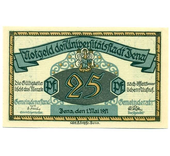Банкнота 25 пфеннигов 1921 года Германия — Йена (Нотгельд) (Артикул: K10-12364) — Фото №1
