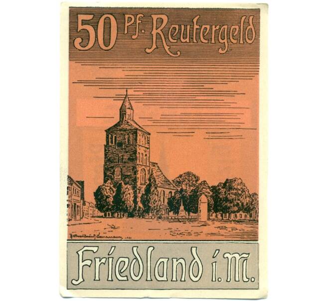 Банкнота 50 пфеннигов 1922 года Германия — Фридланд (Нотгельд) (Артикул: K10-12365) — Фото №2