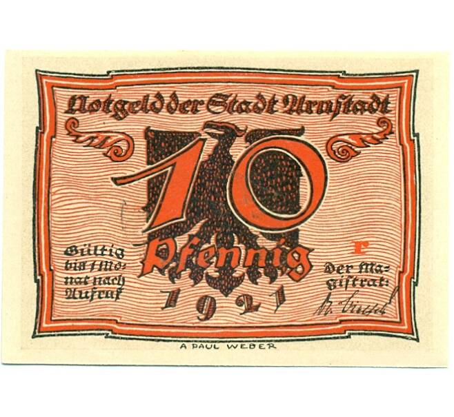 Банкнота 10 пфеннигов 1921 года Германия — Арнштадт (Нотгельд) (Артикул: K10-12367) — Фото №1