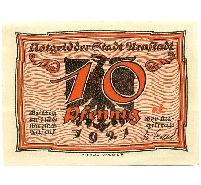 Банкнота 10 пфеннигов 1921 года Германия — Арнштадт (Нотгельд) (Артикул: K10-12368) — Фото №1