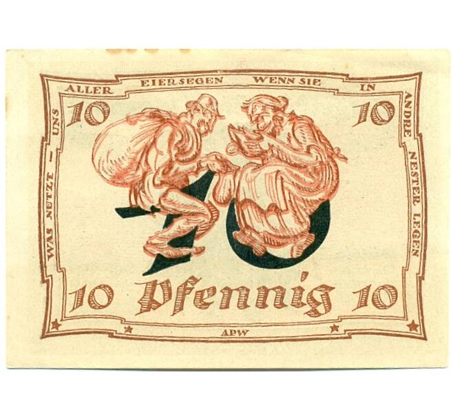 Банкнота 10 пфеннигов 1921 года Германия — Арнштадт (Нотгельд) (Артикул: K10-12369) — Фото №2