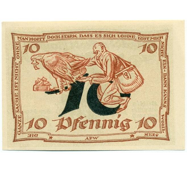 Банкнота 10 пфеннигов 1921 года Германия — Арнштадт (Нотгельд) (Артикул: K10-12371) — Фото №2