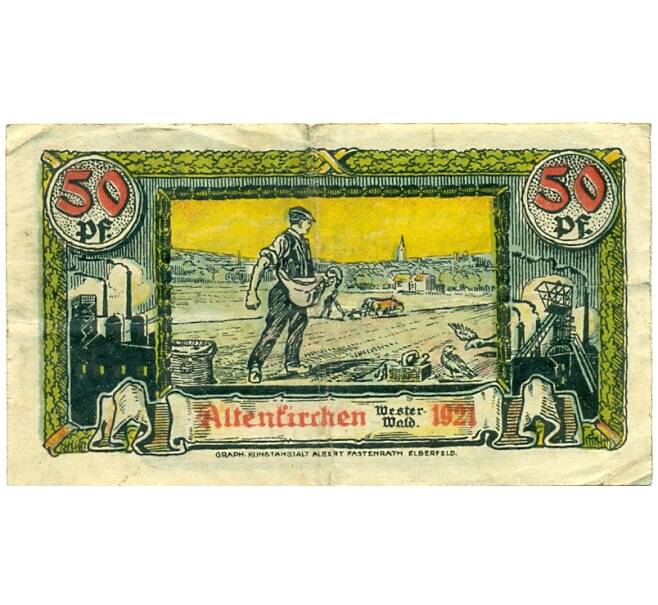 Банкнота 50 пфеннигов 1921 года Германия — Альтенкирхен-Вестервальд (Нотгельд) (Артикул: K10-12374) — Фото №1