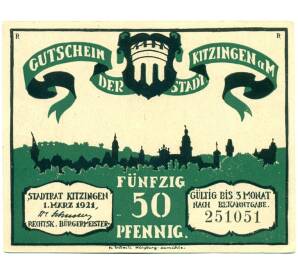 50 пфеннигов 1921 года Германия — Китцинген (Нотгельд) — Фото №1