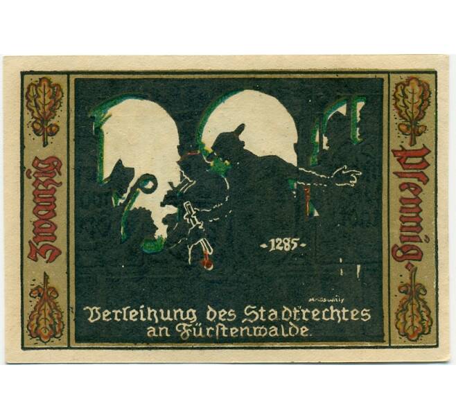 Банкнота 20 пфеннигов 1921 года Германия — Фюрстенвальде (Нотгельд) (Артикул: K10-12384) — Фото №2