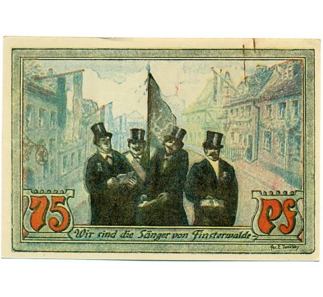 Банкнота 75 пфеннигов 1921 года Германия — Финстервальде (Нотгельд) (Артикул: K10-12391) — Фото №2